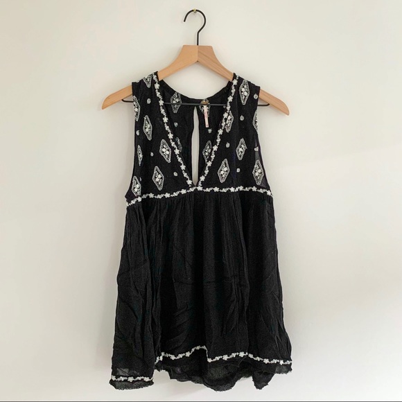 Free People Tops - Free People Embroidered Sleeveless Top